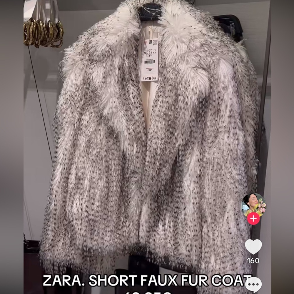 ZARA SHORT FAUX FUR COAT - Picture 15 of 16